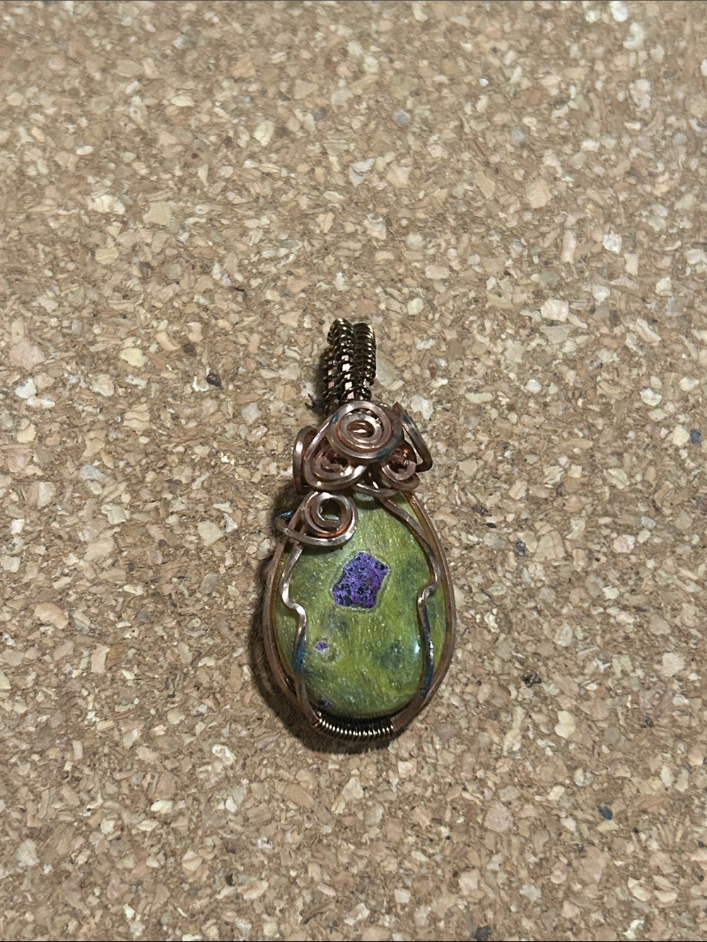 Ruby in Ziosite wire wrapped Pendant